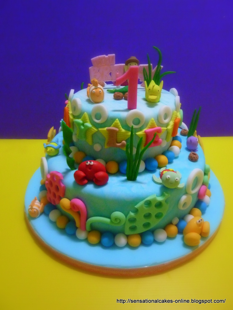 Water Theme Birthday Cake
