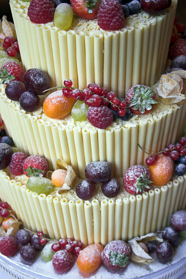 Wedding Cake Decorated with Fruit