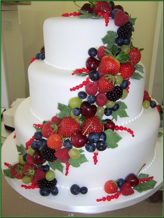 Wedding Cake with Fresh Fruit