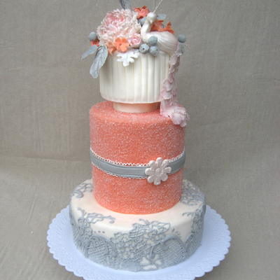 Wedding Cake with Peacock Wedding Cake with Peacock