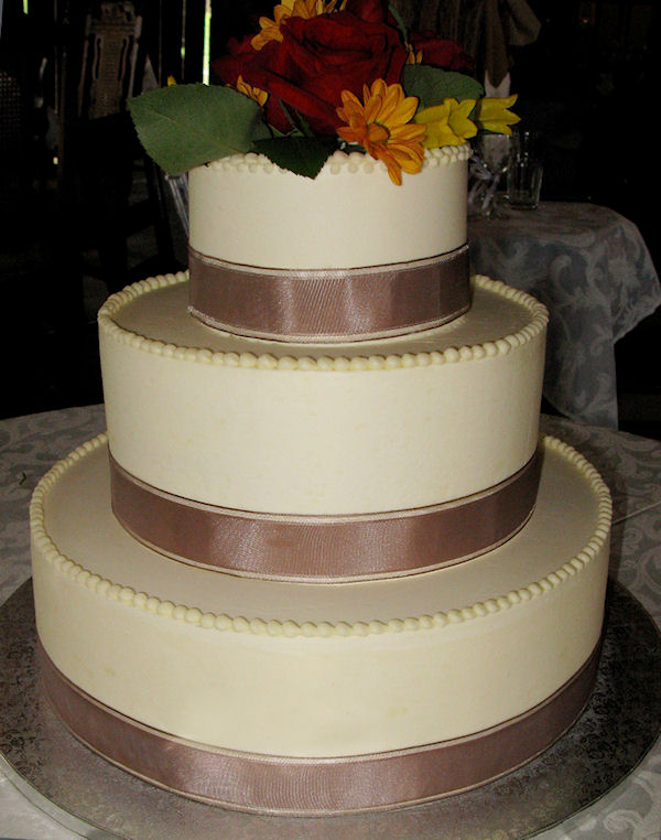 Wedding Cake with Ribbon