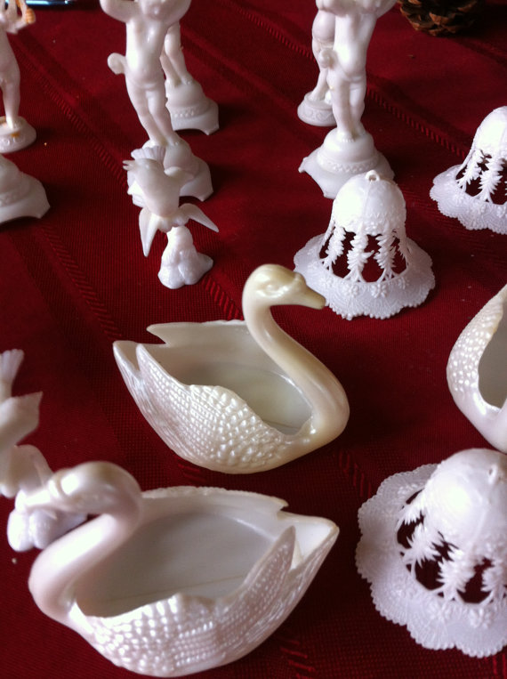White Plastic Swans Wedding Cake White Plastic Swans Wedding Cake