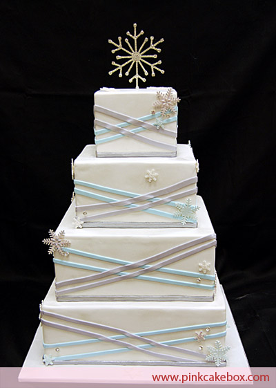 Winter Wonderland Wedding Cake Square