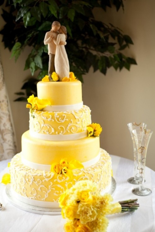 Yellow Wedding Cake