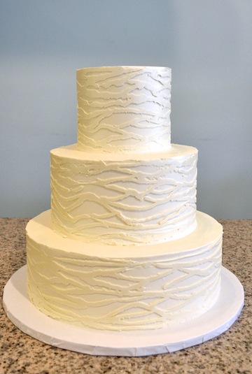 All White Textured Wedding Cake