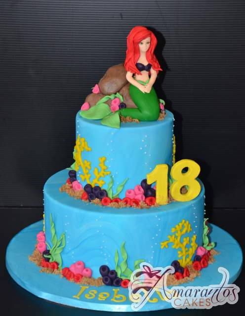 Ariel Mermaid Birthday Cake Two Tier