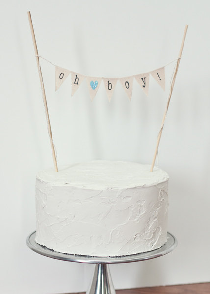 Baby Boy Banner Cake Topper