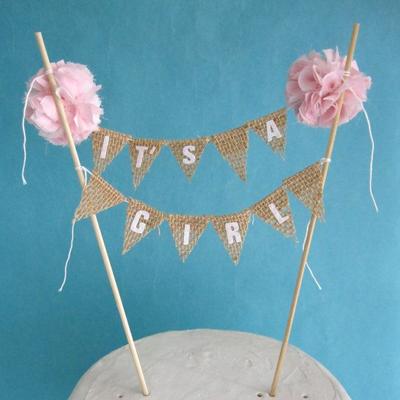 Baby Shower Banner Cake Topper