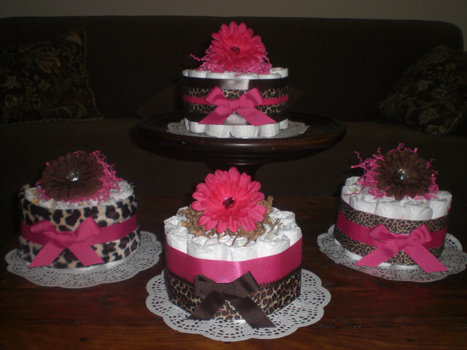 Baby Shower Diaper Cake Centerpieces