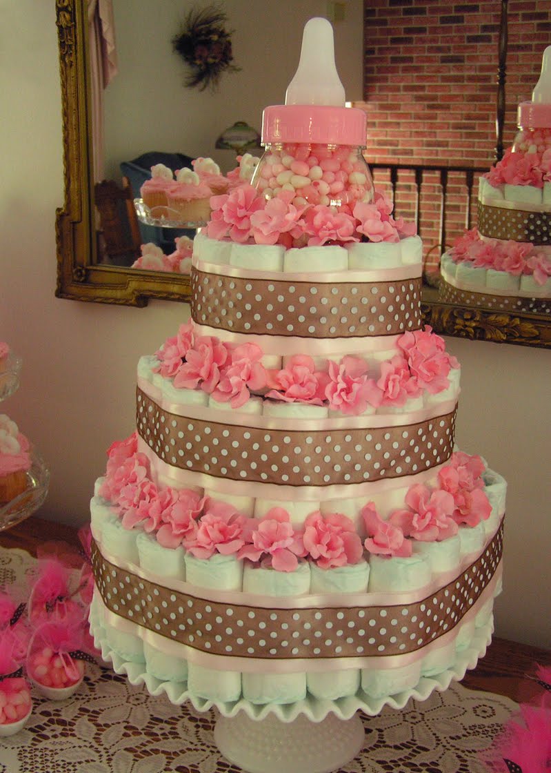 Baby Shower Diaper Cake Ideas for a Girl