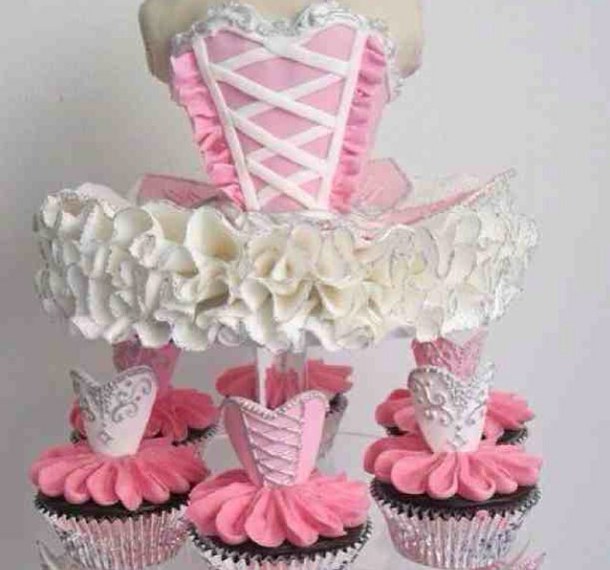 Ballerina Cupcakes and Cake