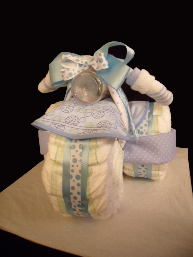 7 Photos of Big Wheel Diaper Cakes For Girls