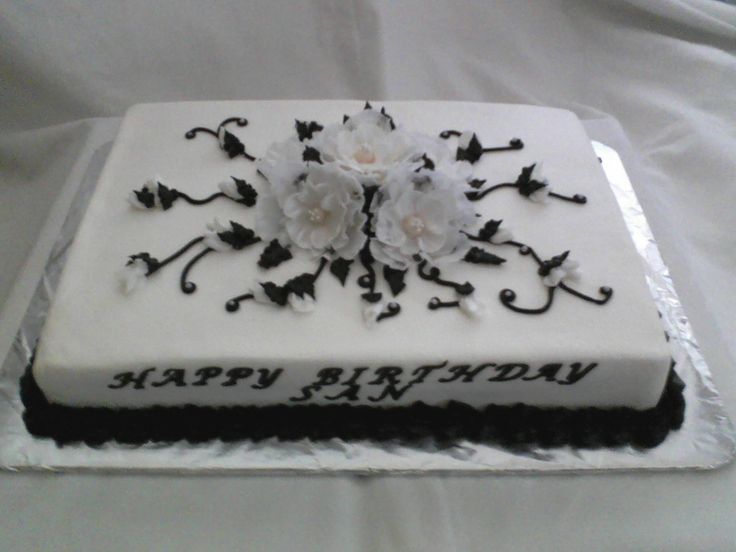 Black and White Birthday Sheet Cakes