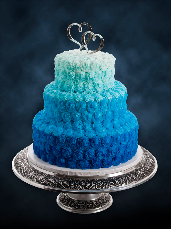 Blue Ombre Wedding Cake