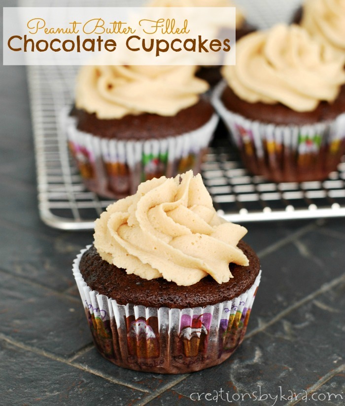 Chocolate Cupcakes with Peanut Butter Frosting