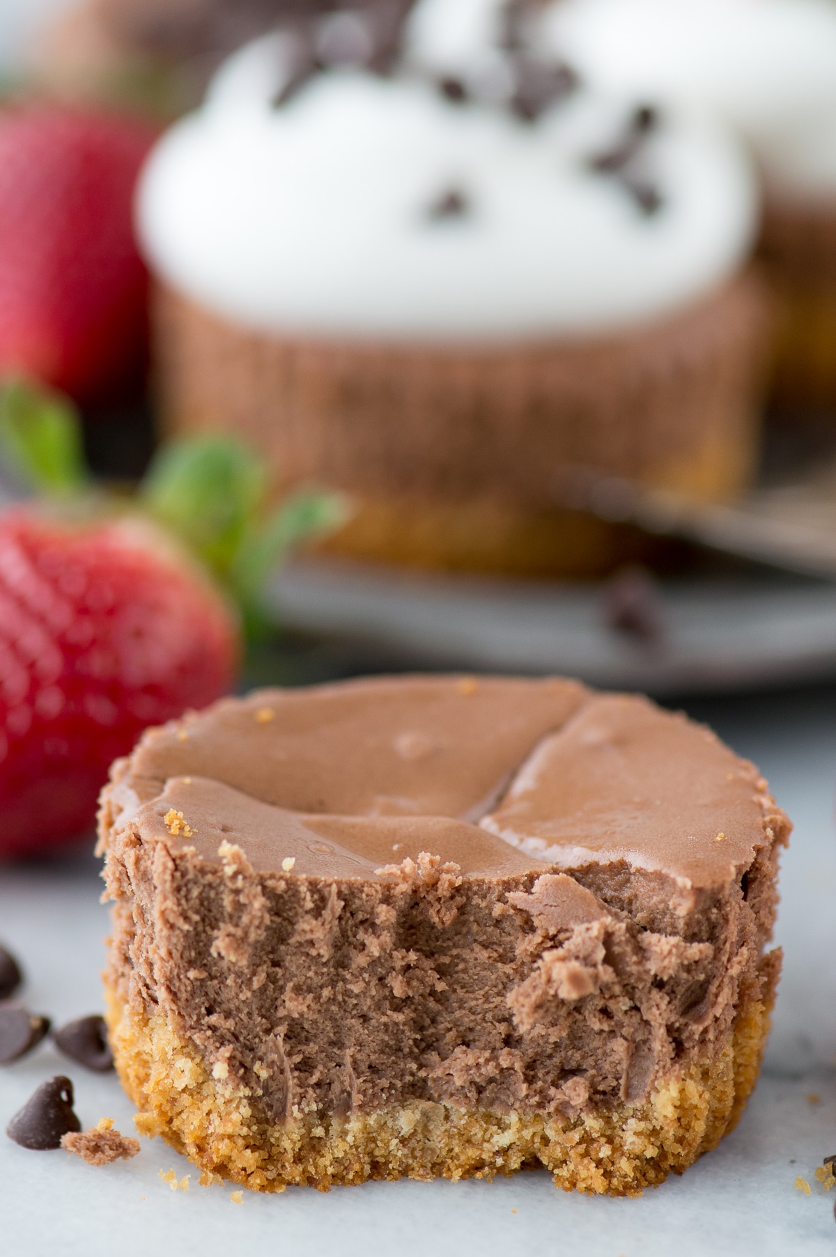 Chocolate Strawberry Mini Cheesecakes