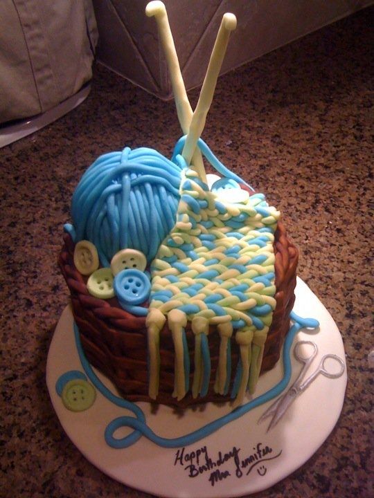 Crochet Themed Birthday Cake Crochet Themed Birthday Cake