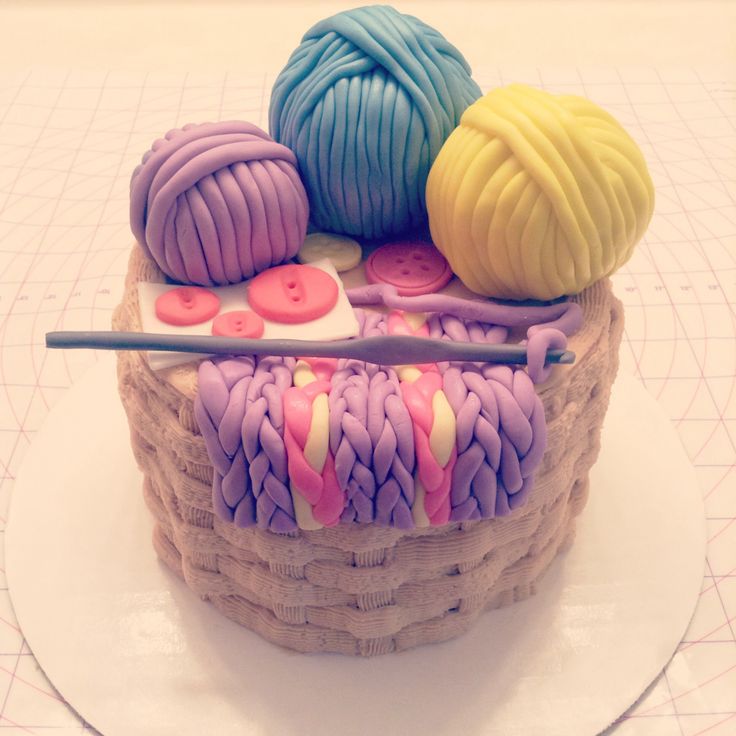 Crochet Themed Birthday Cake Crochet Themed Birthday Cake