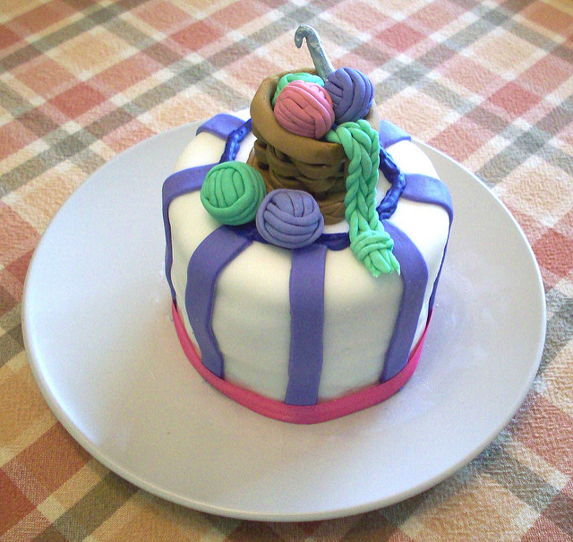 Crochet Themed Birthday Cake Crochet Themed Birthday Cake