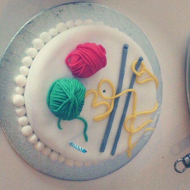 Crochet Themed Birthday Cake Crochet Themed Birthday Cake