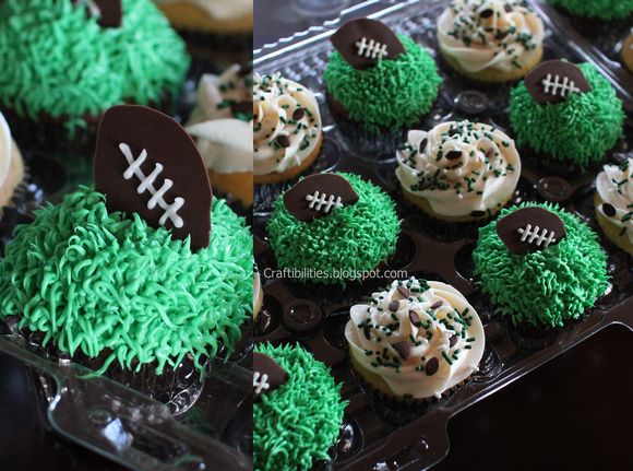Cupcakes with Football Design