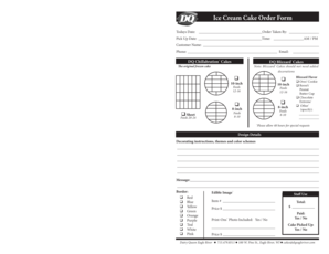 Dairy Queen Cake Order Form