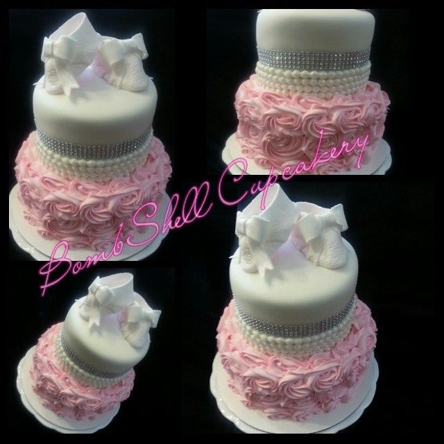 Diamonds and Pearls Baby Shower Cake