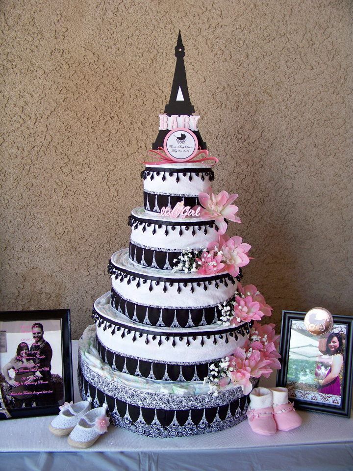 Eiffel Tower Baby Shower Cake