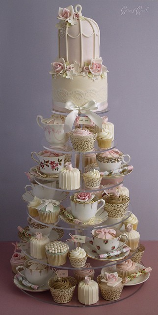 English Tea Party Wedding Cake
