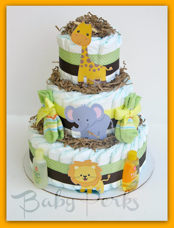 Gender-Neutral Baby Shower Diaper Cake