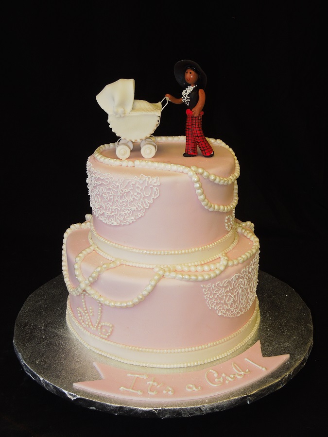 Glitter and Pearl Baby Shower Cake Glitter and Pearl Baby Shower Cake