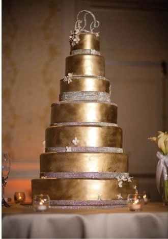 Gold and Bling Wedding Cake Gold and Bling Wedding Cake