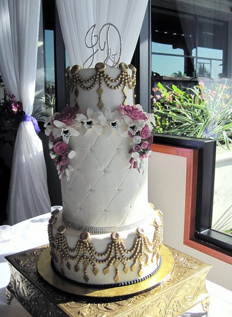 Gold and Bling Wedding Cake