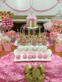 Gold and Pink Princess Baby Shower Cakes Gold and Pink Princess Baby Shower Cakes