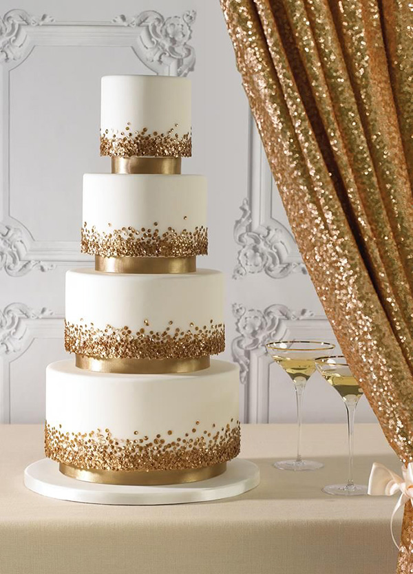 Gold Sequin Wedding Cake Gold Sequin Wedding Cake