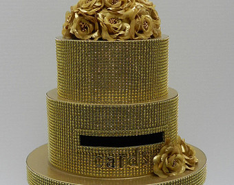 Gold Wedding Cakes with Bling