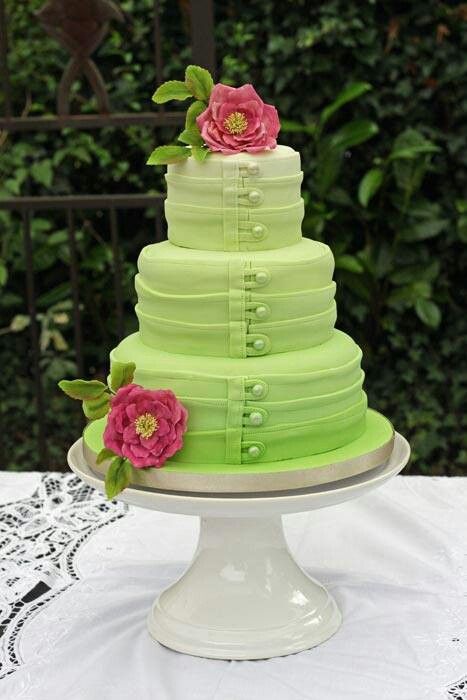 Green Ombre Wedding Cake