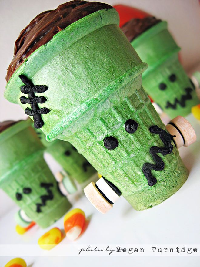 Halloween Frankenstein Cupcakes