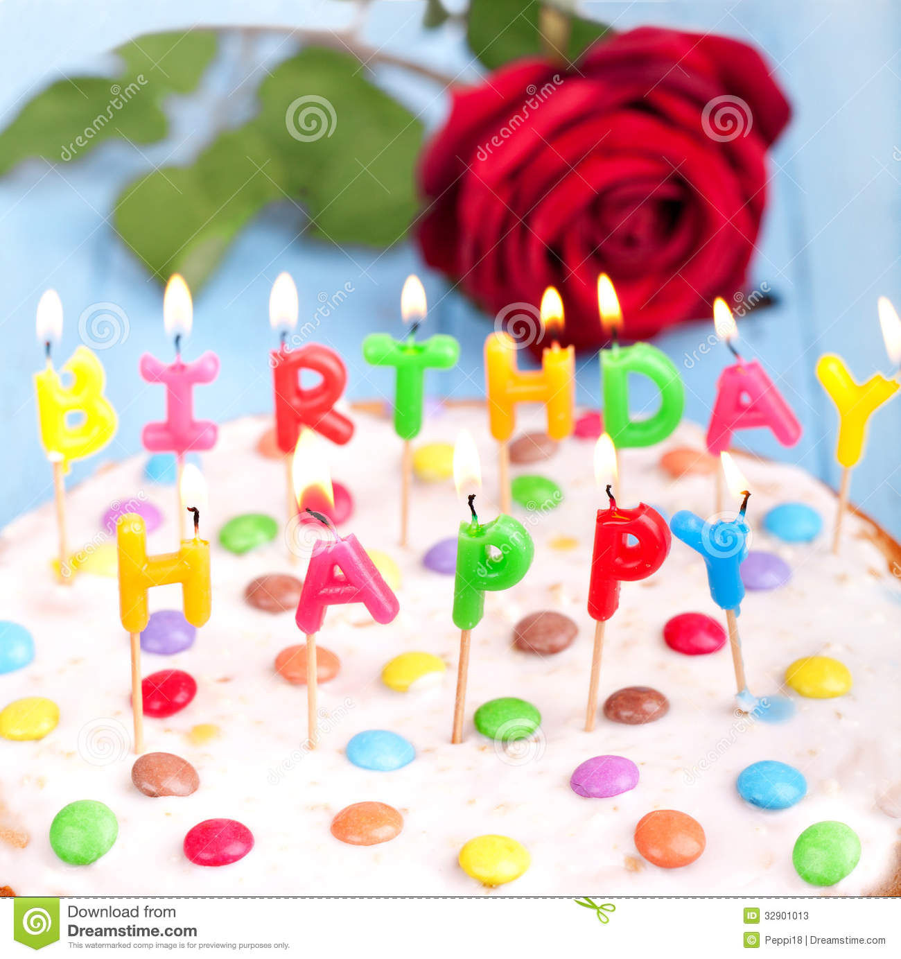 Happy Birthday Cake with Candles Happy Birthday Cake with Candles