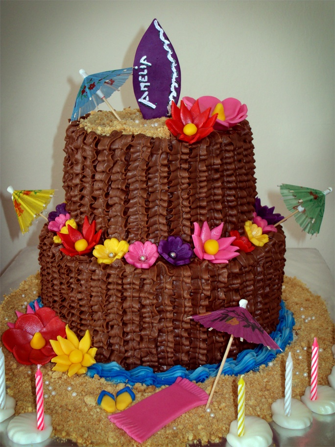 Hawaiian Themed Birthday Cake Hawaiian Themed Birthday Cake
