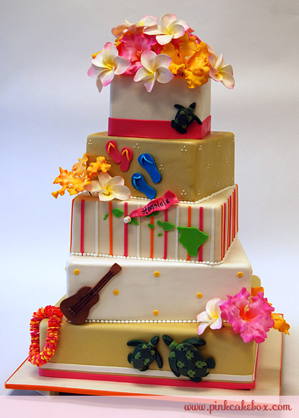 Hawaiian Themed Wedding Cake Hawaiian Themed Wedding Cake