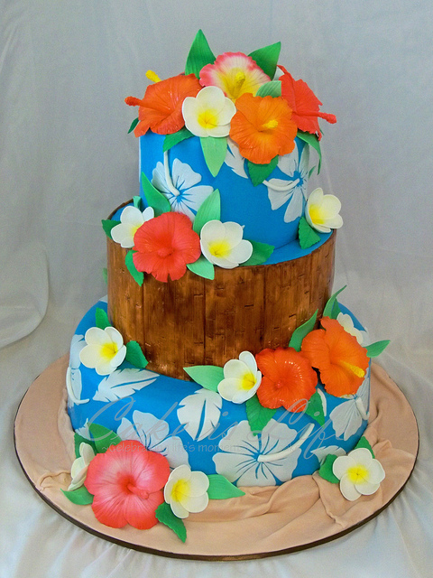 Hawaiian Themed Wedding Cake Hawaiian Themed Wedding Cake