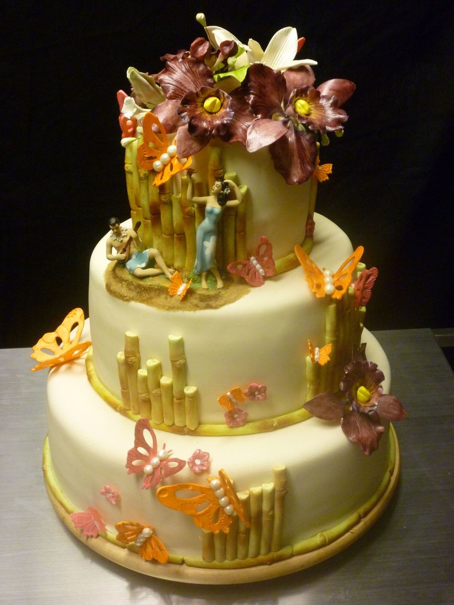 Hawaiian Themed Wedding Cake Hawaiian Themed Wedding Cake