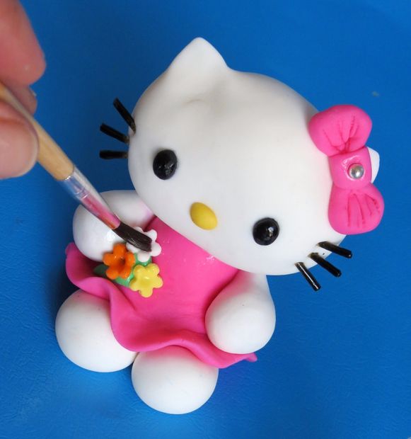 Hello Kitty Fondant Topper Tutorial