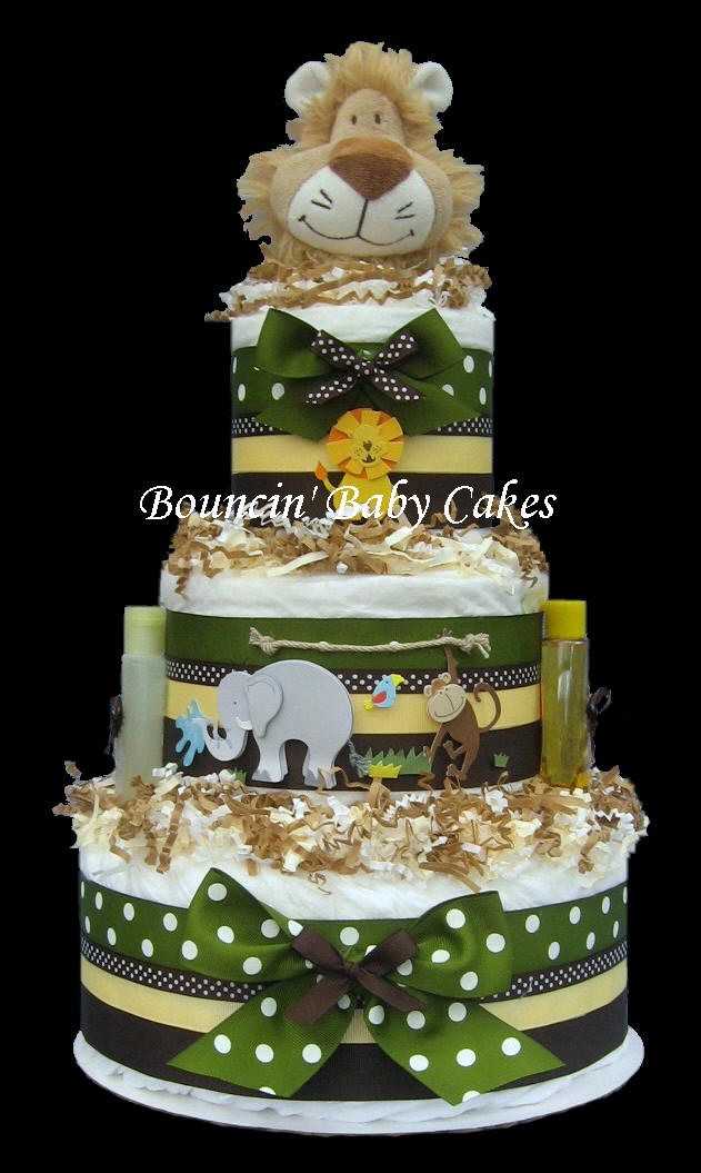 Jungle Safari Baby Shower Diaper Cake