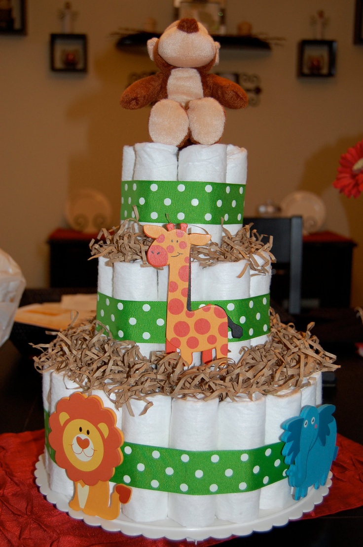 Jungle Themed Diaper Cake