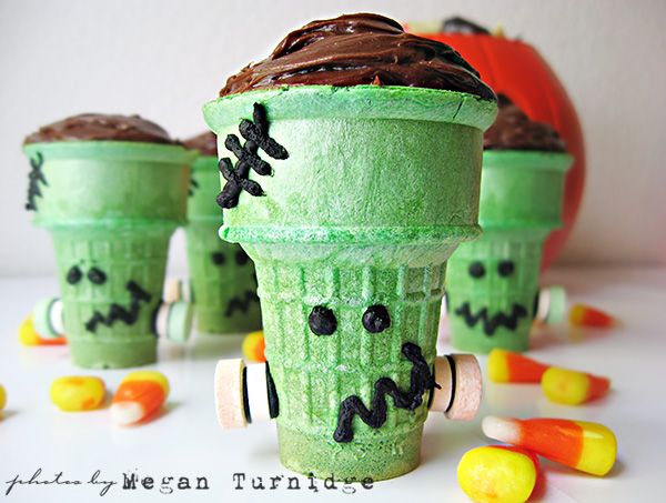 Kids Halloween Frankenstein Cupcakes