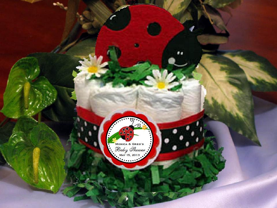 Ladybug Baby Shower Diaper Cake Centerpiece Ladybug Baby Shower Diaper Cake Centerpiece