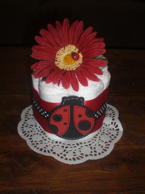 Ladybug Baby Shower Diaper Cake Centerpiece Ladybug Baby Shower Diaper Cake Centerpiece
