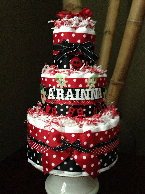 Ladybug Baby Shower Diaper Cake Ladybug Baby Shower Diaper Cake
